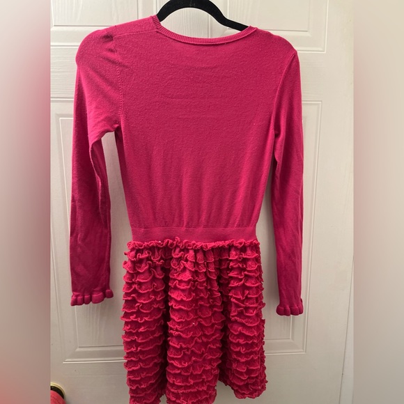 RED Valentino Long-Sleeve Ruffle-Skirt Dress, Fuchsia - Picture 14 of 15